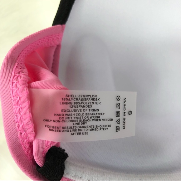 Bright Pink & Charcoal Gray Criss Cross Bikini - Picture 4 of 5